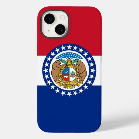 Patriotic Apple iPhone 14ケースメイト、ミズーリ州旗 Case-Mate iPhoneケース (裏面)