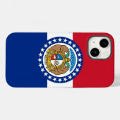 Patriotic Apple iPhone 14ケースメイト、ミズーリ州旗 Case-Mate iPhoneケース (裏面 (横))