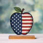 Patriotic Apple Vintage Engraving Vector Design_1 アクリルサイン (ニュートラル)