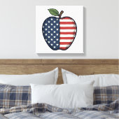 Patriotic Apple Vintage Engraving Vector Design_1 キャンバスプリント (インサイチュ (寝室))