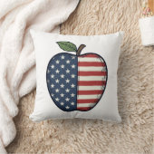 Patriotic Apple Vintage Engraving Vector Design_1 クッション (ブランケット)