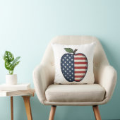 Patriotic Apple Vintage Engraving Vector Design_1 クッション (椅子)