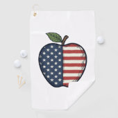 Patriotic Apple Vintage Engraving Vector Design_1 ゴルフタオル (インサイチュ)