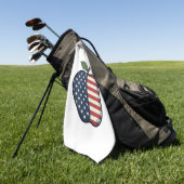 Patriotic Apple Vintage Engraving Vector Design_1 ゴルフタオル (グリーン)