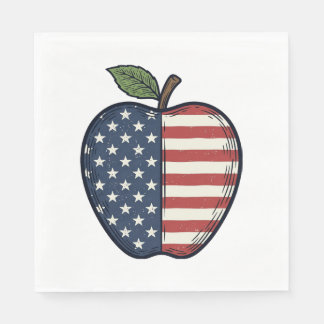 Patriotic Apple Vintage Engraving Vector Design_1 スタンダードランチョンナプキン