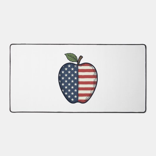 Patriotic Apple Vintage Engraving Vector Design_1 デスクマット (正面)