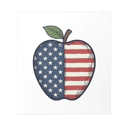Patriotic Apple Vintage Engraving Vector Design_1 ノートパッド (正面)