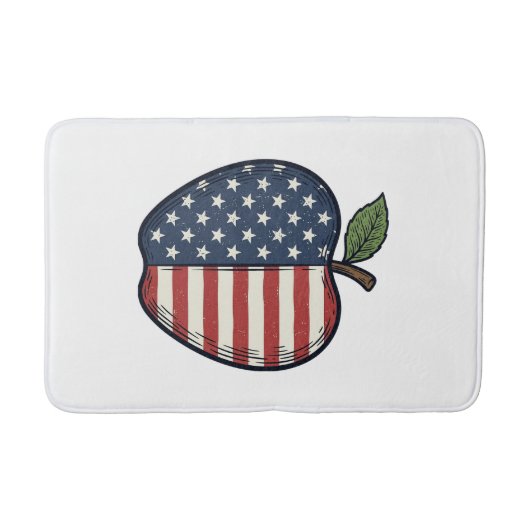 Patriotic Apple Vintage Engraving Vector Design_1 バスマット (正面)