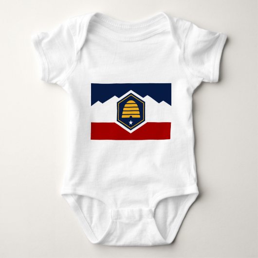 Patriotic baby bodysuit with flag of Utah, USA ベビーボディスーツ (正面)