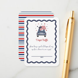 Patriotic Baby Shower Diaper Raffle Card エンクロージャーカード
