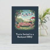 Patriotic Backyard BBQ Scene – 4th of July 招待状 (スタンド正面)