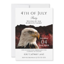 Patriotic Bald Eagle 4th of July Party Invitation