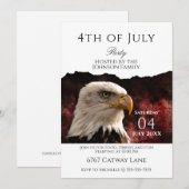 Patriotic Bald Eagle 4th of July Party Invitation 招待状 (正面/裏面)