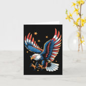 Patriotic Bald Eagle American Flag 4th Of July Eag カード (黄色い花)