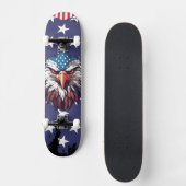 Patriotic Bald Eagle American Flag Custom Complete スケートボード (正面)
