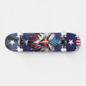 Patriotic Bald Eagle American Flag Custom Complete スケートボード (横)
