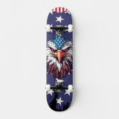 Patriotic Bald Eagle American Flag Custom Complete スケートボード (正面)