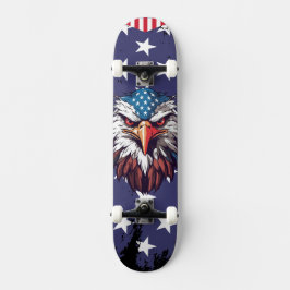 Patriotic Bald Eagle American Flag Custom Complete スケートボード