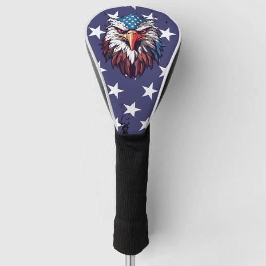 Patriotic Bald Eagle American Flag Golf Driver  ゴルフヘッドカバー (正面)