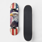Patriotic Bald Eagle American Flag Skateboard Deck スケートボード (正面)