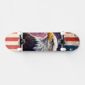 Patriotic Bald Eagle American Flag Skateboard Deck スケートボード (横)