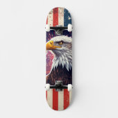 Patriotic Bald Eagle American Flag Skateboard Deck スケートボード (正面)
