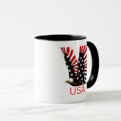Patriotic Bald Eagle Flying Design マグカップ (正面右)
