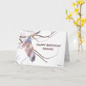 Patriotic Bald Eagle Happy Birthday カード (黄色い花)