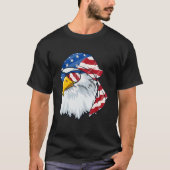 Patriotic Bald Eagle Men 4 Of July American Fla Tシャツ (正面)
