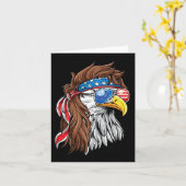 Patriotic Bald Eagle Mullet Usa American Flag 4th カード (黄色い花)