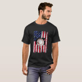 Patriotic Baseball 4th Of July Men USA American Fl Tシャツ (正面フル)