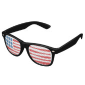 Patriotic Baseball Sunglasses – USA Flag Lens Desi レトロサングラス (アングル)