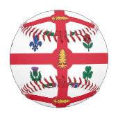 Patriotic baseball with flag of Montreal, Canada 野球ボール (裏面)