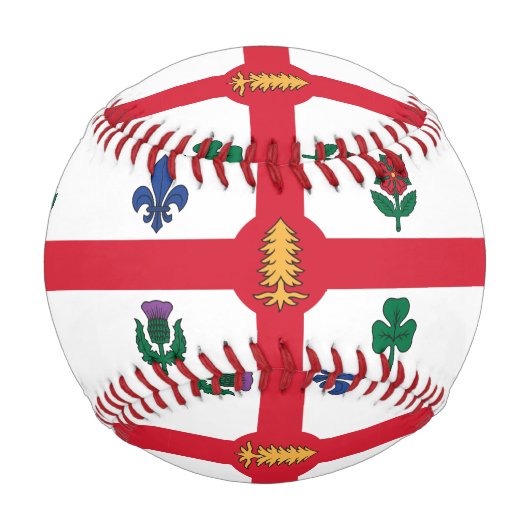 Patriotic baseball with flag of Montreal, Canada 野球ボール (裏面)