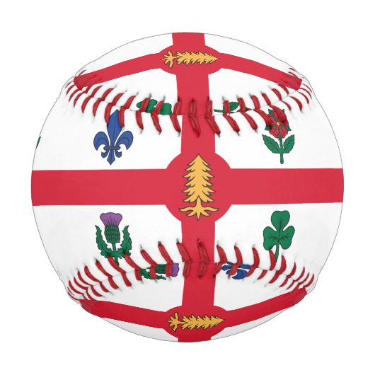 Patriotic baseball with flag of Montreal, Canada 野球ボール (正面)