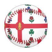 Patriotic baseball with flag of Montreal, Canada 野球ボール (正面左)