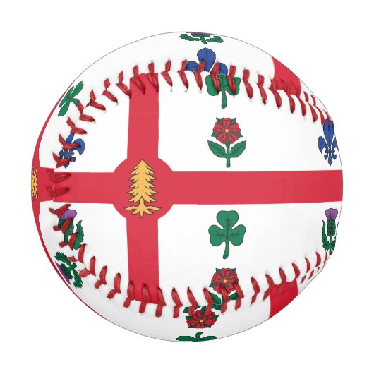 Patriotic baseball with flag of Montreal, Canada 野球ボール (正面左)