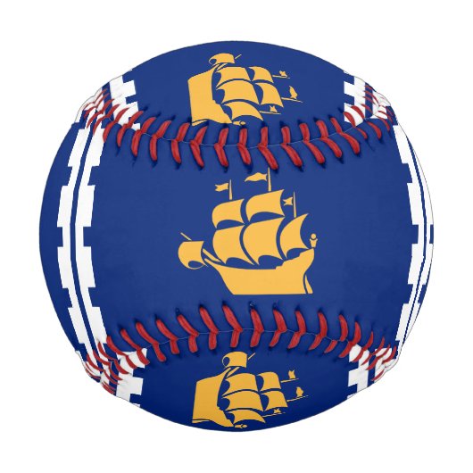 Patriotic baseball with flag of Quebec City 野球ボール (正面)