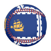 Patriotic baseball with flag of Quebec City 野球ボール (正面左)