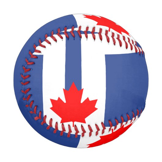 Patriotic baseball with flag of Toronto, Canada 野球ボール (正面左)