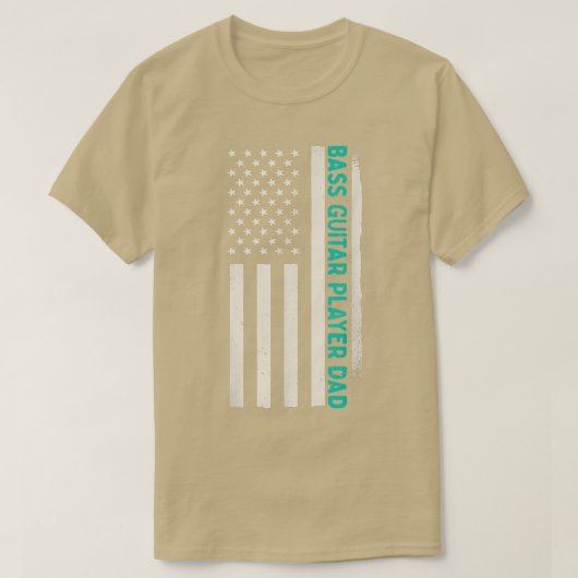 Patriotic Bassist Guitarist Bass Guitar Player Dad Tシャツ (デザイン正面)