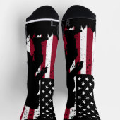 Patriotic Bigfoot American Flag Crew Socks ソックス (上部)