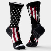 Patriotic Bigfoot American Flag Crew Socks ソックス (傾斜あり)
