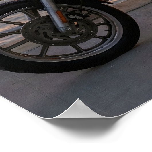 Patriotic Biker Statue of Liberty Sunset Waterside ポスター (角)