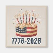 Patriotic Birthday Cake 1776-2026 Celebration マグネット (正面)
