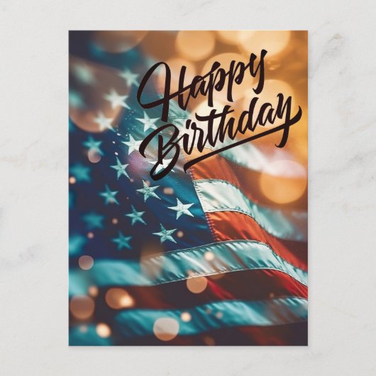 Patriotic Birthday Postcard ポストカード (正面)