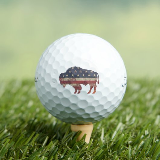 Patriotic Bison Golf Balls ゴルフボール (インサイチュ 木)