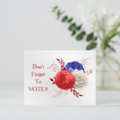 Patriotic Bloom Trio Vote Reminder ポストカード (スタンド正面)