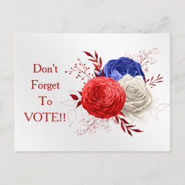 Patriotic Bloom Trio Vote Reminder ポストカード