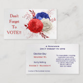 Patriotic Bloom Trio Vote Reminder 名刺 (正面/裏面)